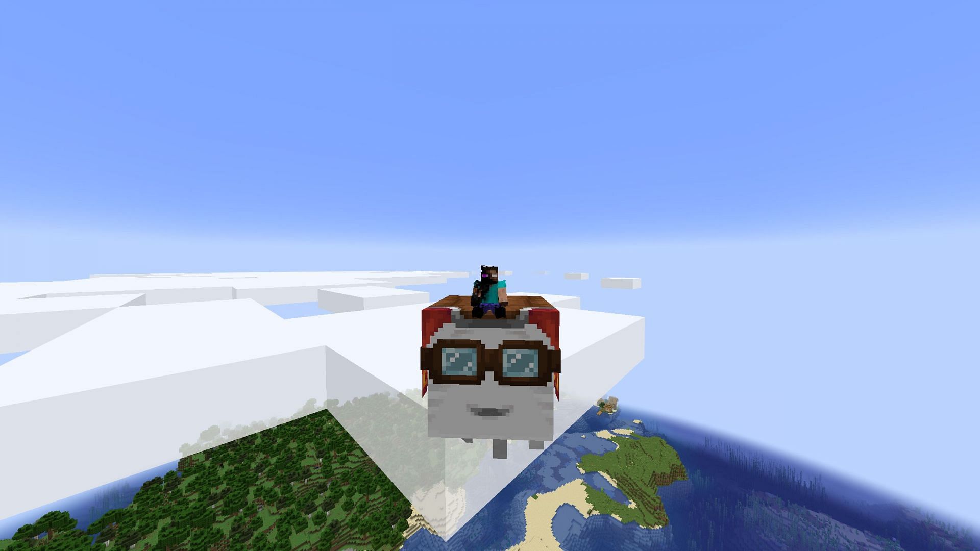 Happy ghasts will let you fly (Image via Sportskeeda Gaming || Mojang Studios)